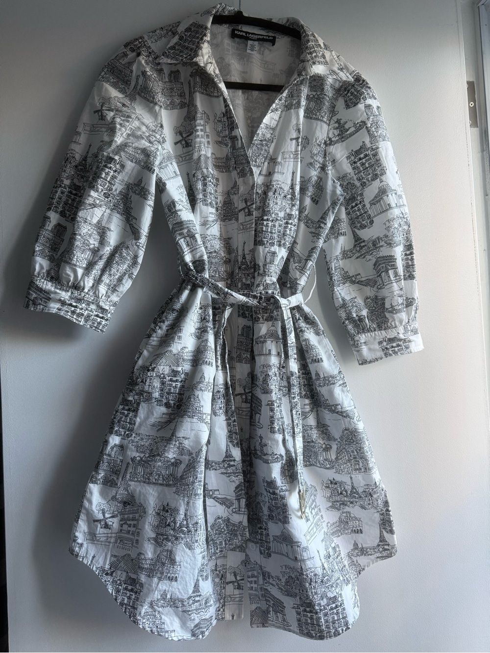 Paris Printed Shirt with Belt - Karl Lagerfeld